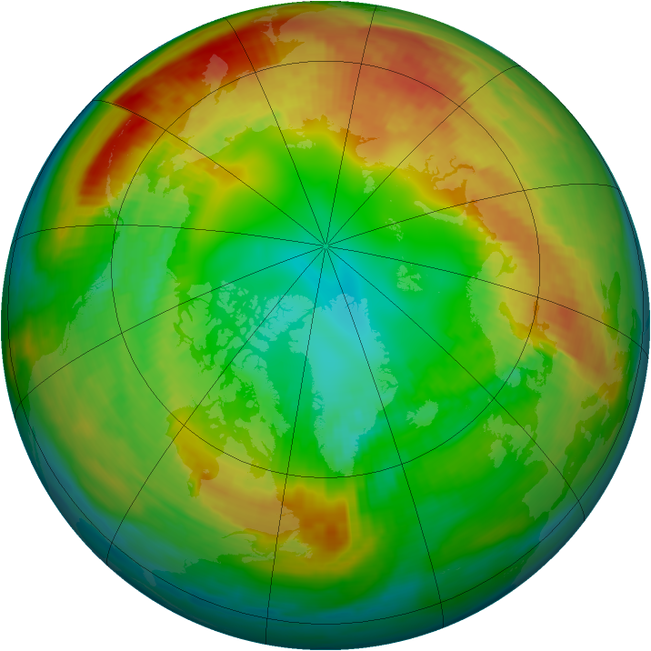 Arctic ozone map for 18 February 2000